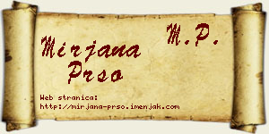 Mirjana Pršo vizit kartica
